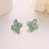 Fashionable Hibiscus Designs Studs Earrings for Women and Girls Vintage Charm Fashion Korean Romance Statement Pieces