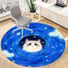 1PC Cosmic Cat Office Round Rug, Non slip, Soft and Durable Office Rug for Interior Decoration, Perfect for Office