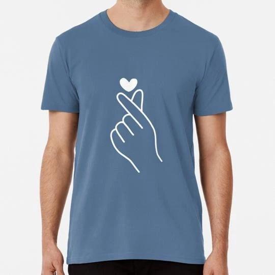 Kpop Finger Hear Hearts Heart Tee Korean Shirt Birthday Gift Love S-5XL T-shirt 3XL