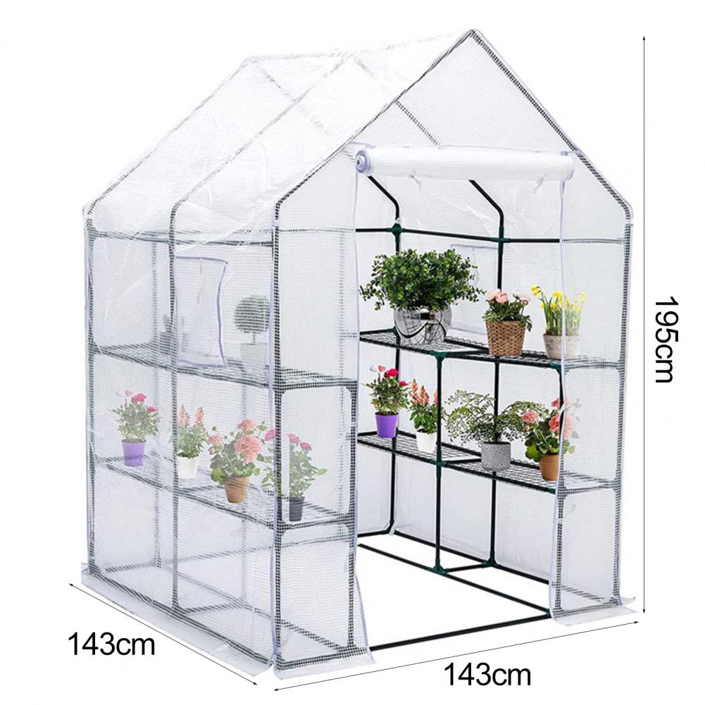 143x143x195CM Sera PE Kapak Su Geçirmez Yedek Kapak Kapılı Isı Yalıtımı ve Yağmur Geçirmez Seralar Şeffaf