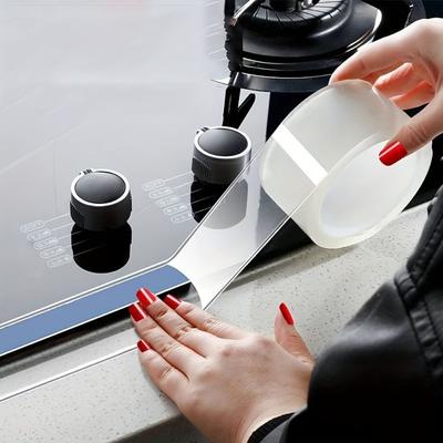 1 rotolo di nastro di sigillatura trasparente, nastro di sigillatura autoadesivo impermeabile, nastro sigillante per vasca da bagno, nastro di sigillatura, nastro di protezione per bordi di pareti e pavimenti da cucina