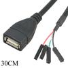 4*1Pin Motherboard Female Header Dupont Extension Cable 0.3M Compatible USB2.0 Male Female Wire PC Mainboard Front USB Adapter