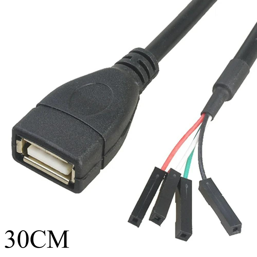 4*1Pin Motherboard Female Header Dupont Extension Cable 0.3M Compatible USB2.0 Male Female Wire PC Mainboard Front USB Adapter