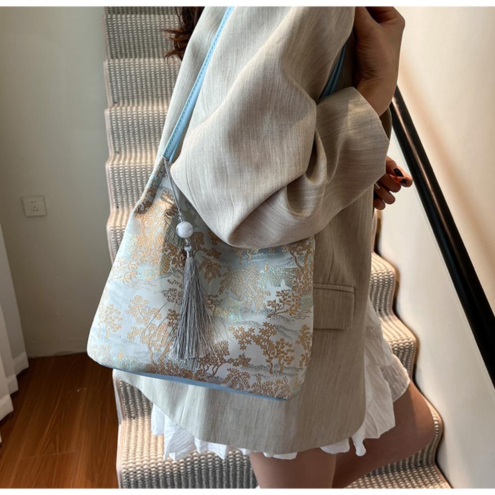Chinese Bag Exquisite Single Shoulder Bag Female Handbag Delicate Embroidered Bag For Casual Outings Work Evening Out