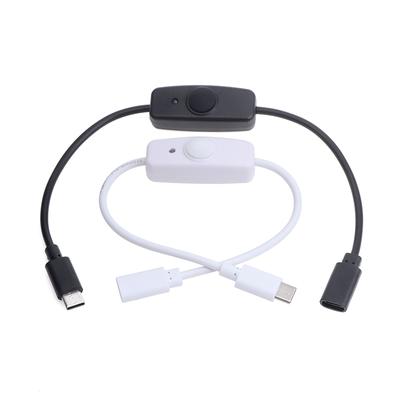 Usb Type C With On/Off Switch Power Button 30Cm Charging Extension Cable Universal Type-C Extension Cable