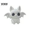Lifelike Knitted Bat Figure Festive Halloween Ornament, Texture Cat Design Figure, Childlike Style Decor Mini Size Sculpture for Party Desk