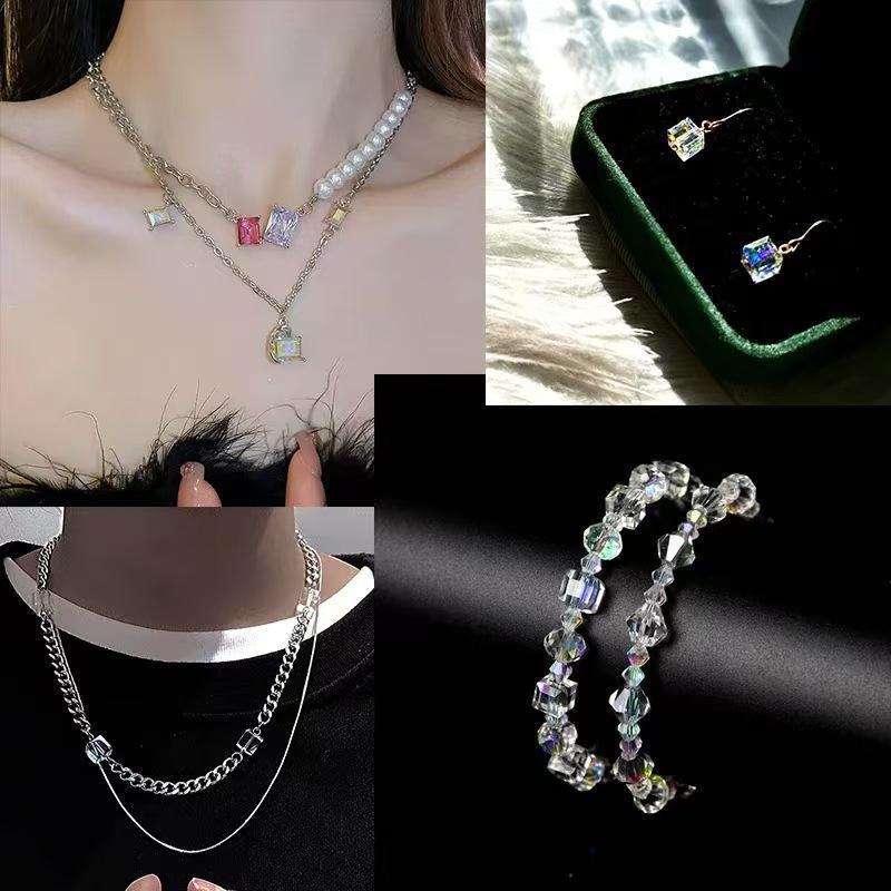 6-8mm Multi-Faceted High-Transparency Crystal Square Beads for Colorful DIY Jewelry Making