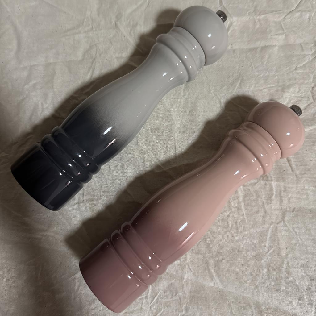 2pcs Pepper Grinder Set, Macaron Pink Gradient Design