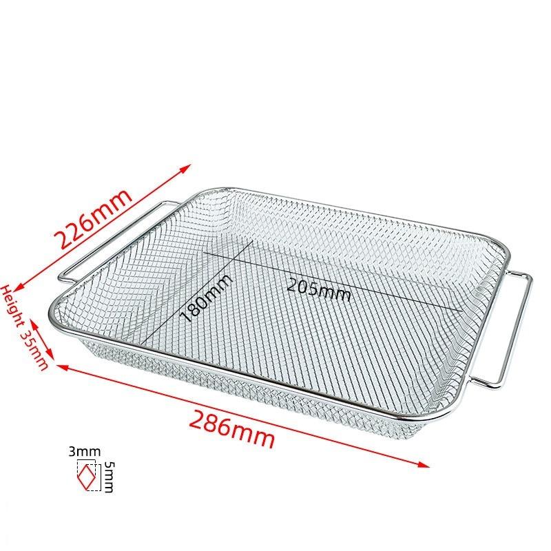 304 Stainless Steel Dried Fruit Mesh Frying Basket Mesh Suitable for Supor Midea Changdi and Joyoung Electric Ovens and Air Fry