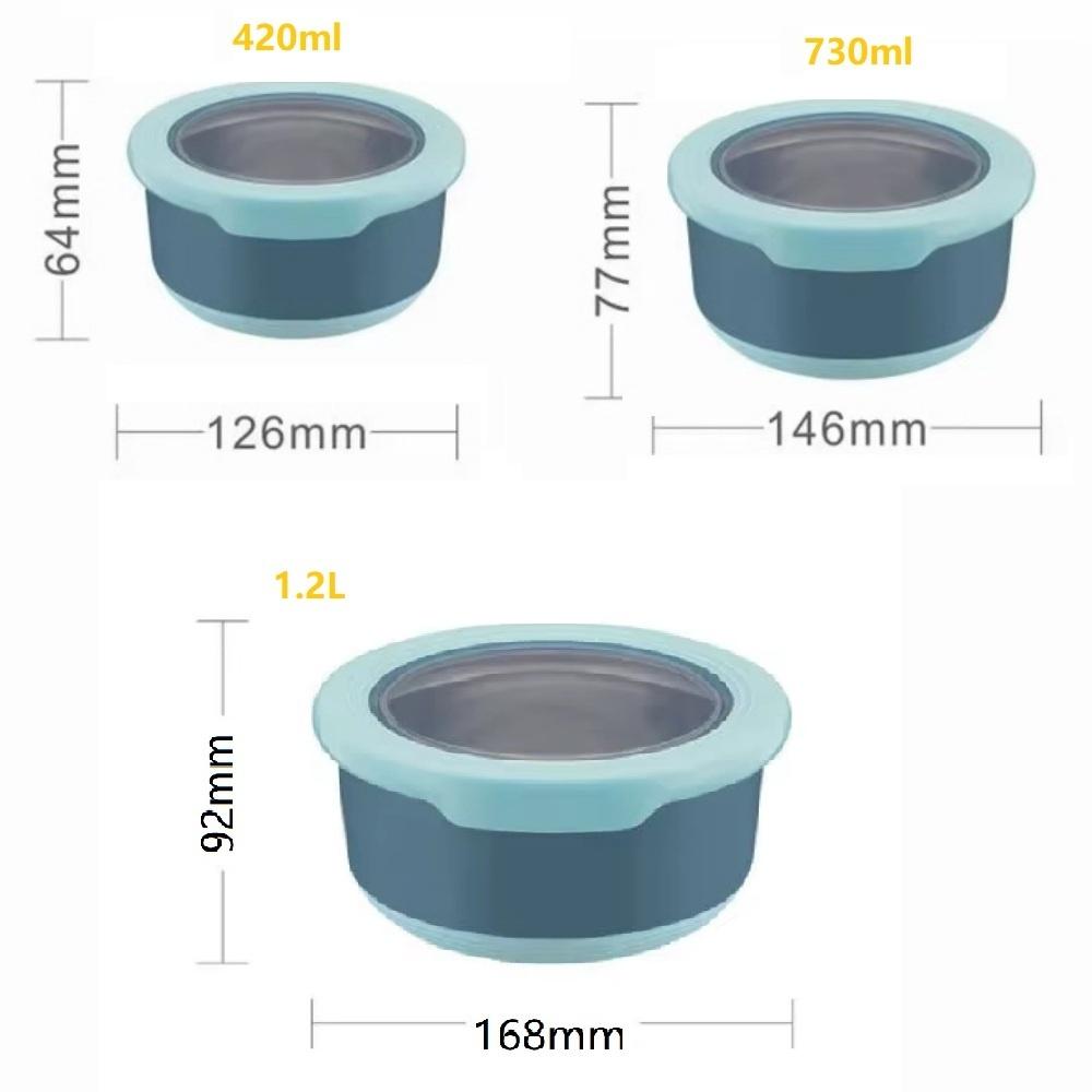 Krabice na uchování čerstvosti z nerezové oceli, uzavírací miska na potraviny, odolná proti opaření, obědová krabička s víkem, kuchyňská uzavírací miska na potraviny, krabička na uchování čerstvosti
