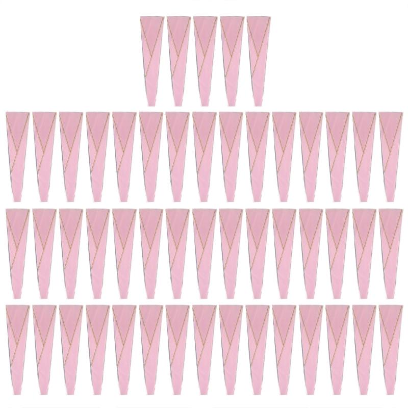 50Pcs Elegant Flower Wrapping Bags Waterproof Reusable Single Rose Sleeves Plastic Bag for Weddings Birthday Parties