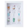 Unique Ocean Theme Framed Cocktails Design Colorful Sea Glass Wall Art Frame For Coastal Kitchens Living Room Decors