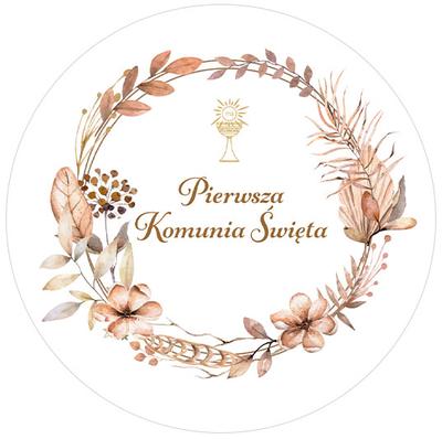 Boho Communion Sticker 100mm 1 Piece