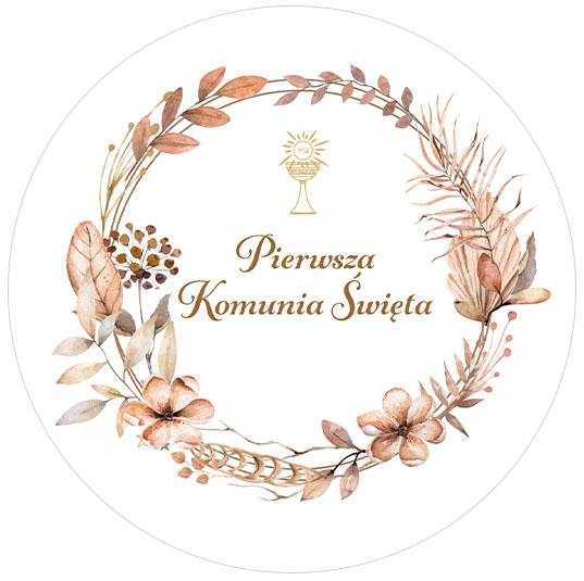 Boho Communion Sticker 100mm 1 Piece