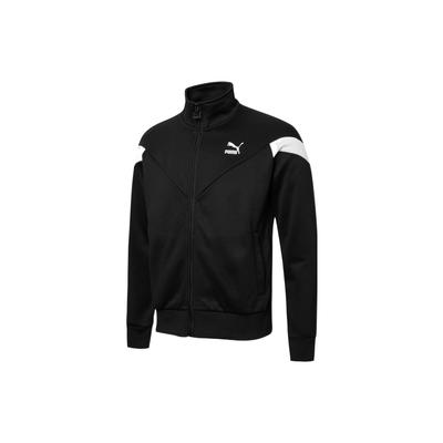 Color-Block Casual Stand Collar Zip Jacket Unisex Outerwear Black 532930-01