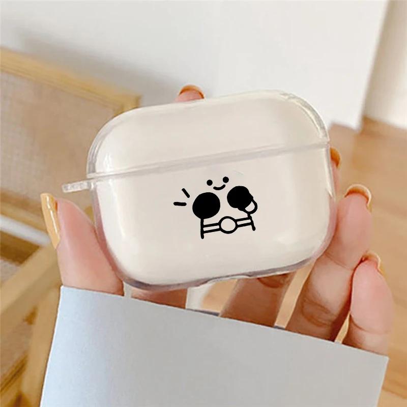Süße Streichholzmännchen Kopfhörerhülle für Airpods 4. 3. 2 Pro Transparente Hülle für Airpod 3 1 Schutzhülle Shell Fundas