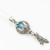 Used 925 Silver Necklace Pendant Eagle Hawk Feather Turquoise Unisex Unisex Indian Jewelry Native American Mail Delivery Free Shipping Present