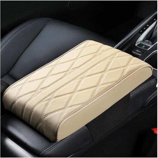 Mandark Car Center Console Cover, Soft Leather Memory Foam Automotive Armrest Seat Box Cushion Pad, Waterproof Comforable Vehicle Arm Rest Mat