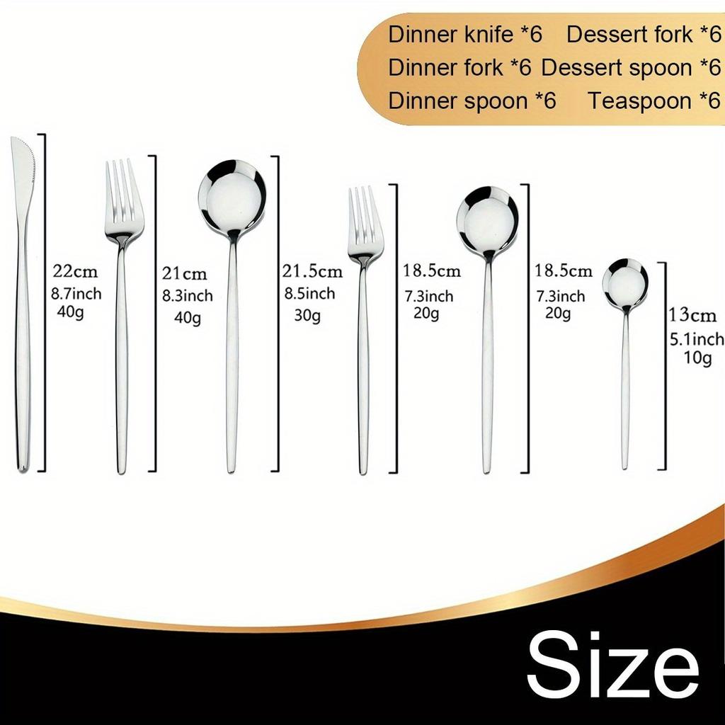 Set di Posate da Tavola da 36 Pezzi - Posate da Cucina in Acciaio Inossidabile - Stoviglie Resistenti e Inossidabili per Cucina, Pranzo e Intrattenimento