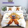 Dragon Ball Super Muster Bettwäsche, Steppbett Set Bettbezug Kissenbezug Zuhause Geburtstagsgeschenk (1 Bettbezug + 2 Kissenbezüge, ohne Füllung)