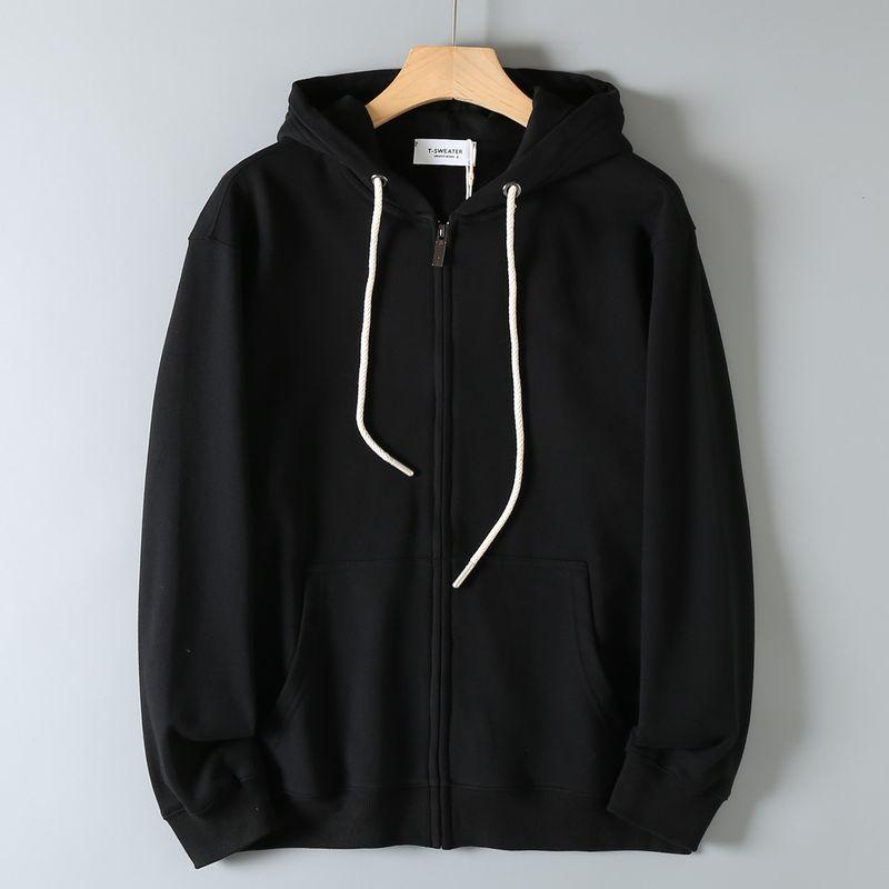 Clearance of Export Surplus: Men's Autumn and Winter Fleece-Lined Thick Hooded Sweatshirt, Loose Casual Long-Sleeve Jacket