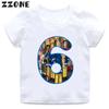 Fireman Sam Firefighter Print Cartoon Boys Clothes 1 2 3 4 5 6 7 8 9 Years Birthday Number Kids T shirt Cute Baby Girls TShirts