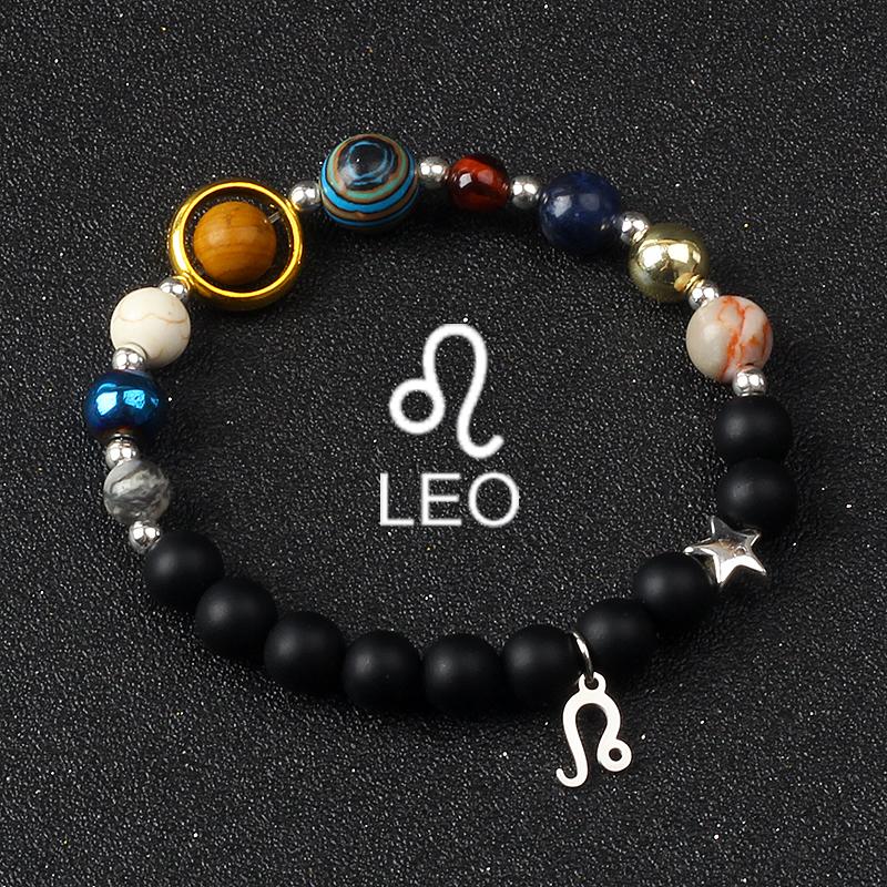 Solar System Galaxy Planets Bracelets for Women Women Zodiac Virgo Cancer Leo Libra 12 Constellation Charm Bracelet Jewelry Gift