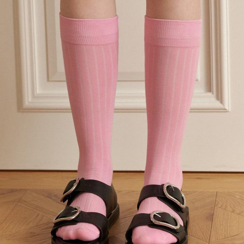 Tatiana Striped See-Through Mid-Calf Socks SC8085 (12 Colors)