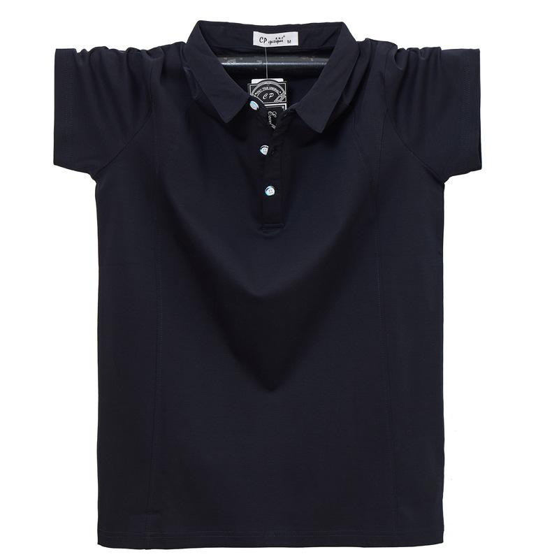 Men's Summer T-shirt Plus Size Loose and Comfortable Tee Men's Work Cotton Short-Sleeve Polo Shirt Zipper Flip Collar Breathable T-shirt