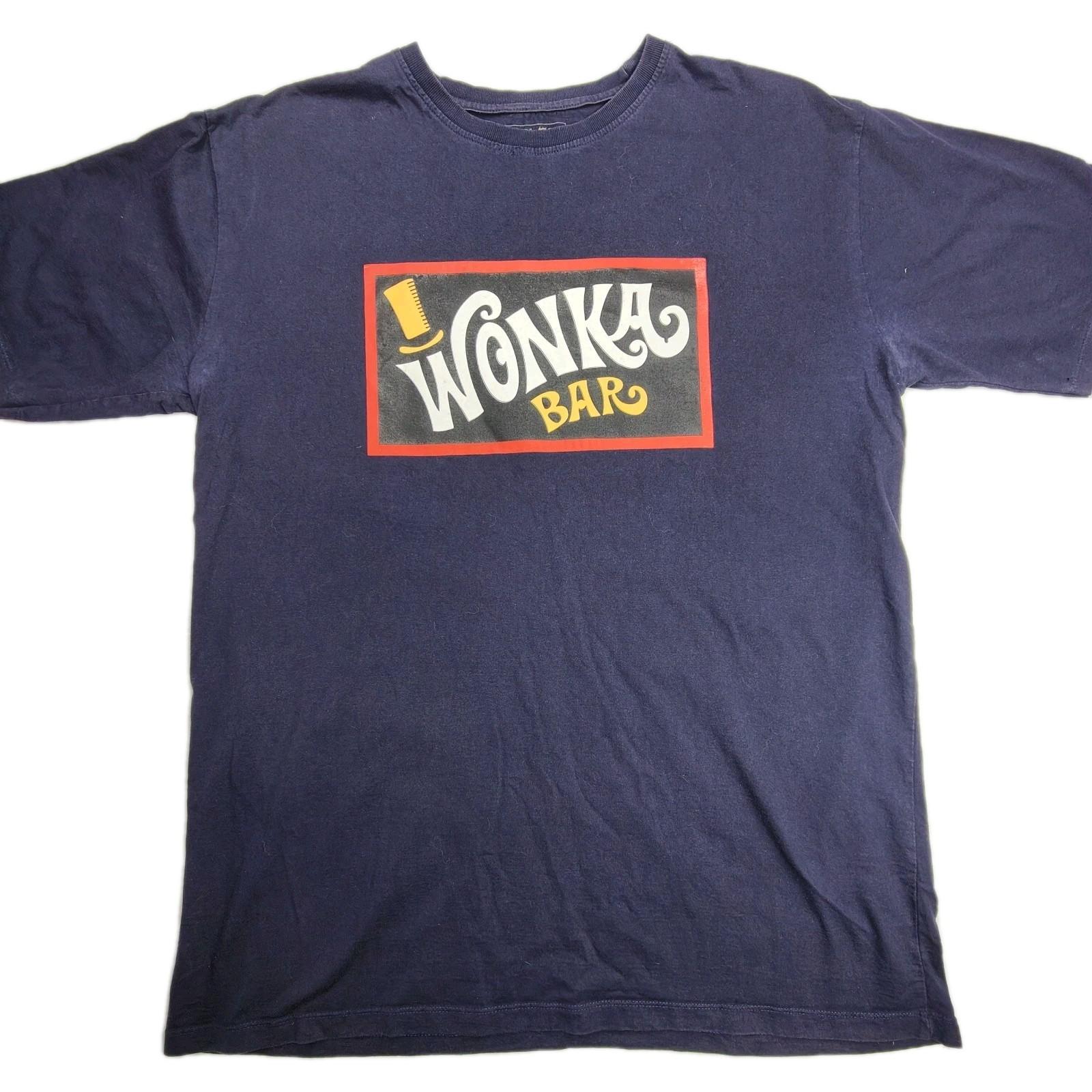 Willy Wonka Wonka Bar T-Shirt Adult XL Blue Chocolate Logo Retro Movie Fun XXL