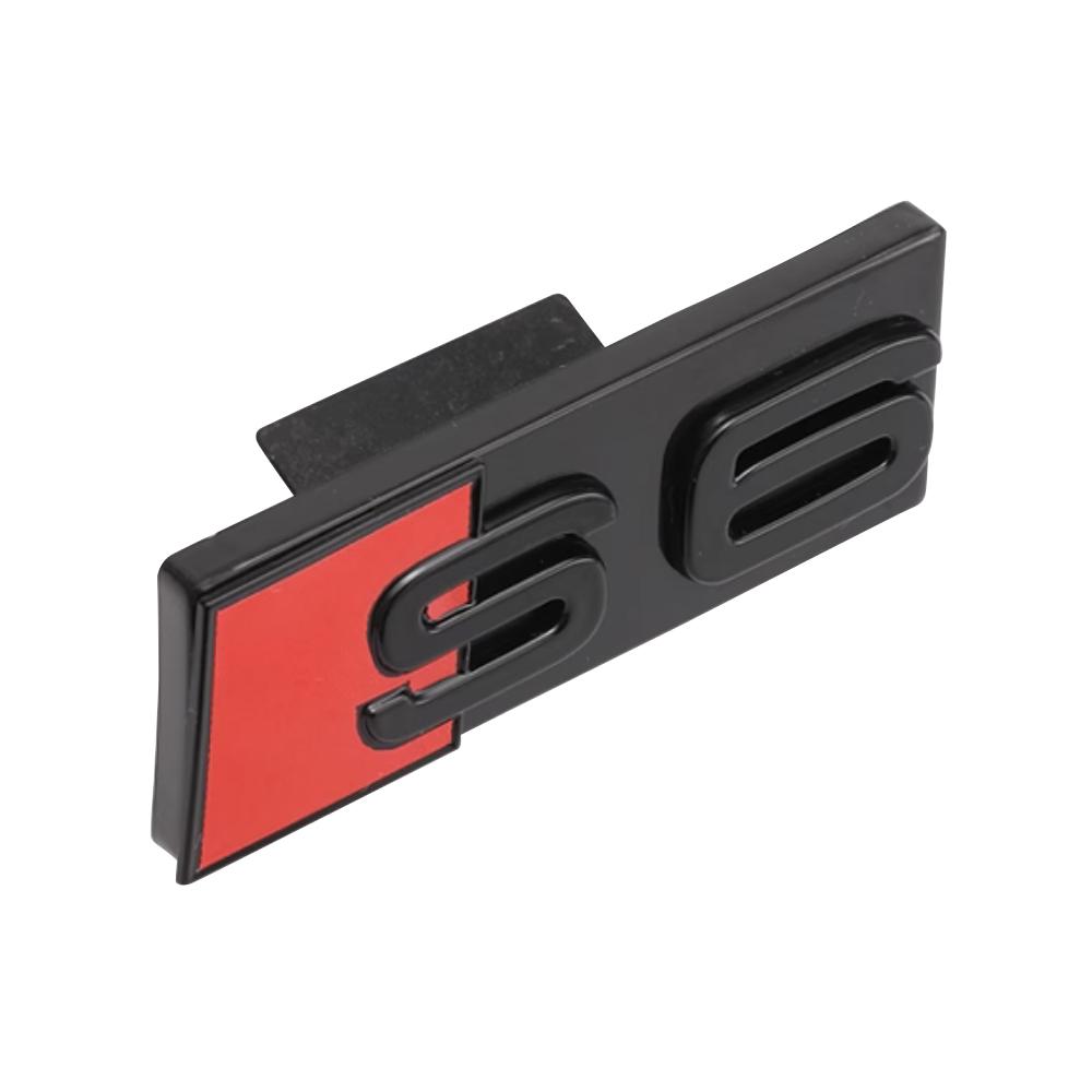 3D S3 S4 S5 S6 S7 S8 Logo ABS Car Front Grille Badge Sticekr Decoration For Audi SQ3 SQ5 SQ7 SQ8 W12 V6 RS3 RS4 RS5 RS6 RS7 RS8