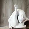 Charming Resin Cat Licking Fur Statue - Art Revival Style, Multifunctional Outdoor & Home Decoration