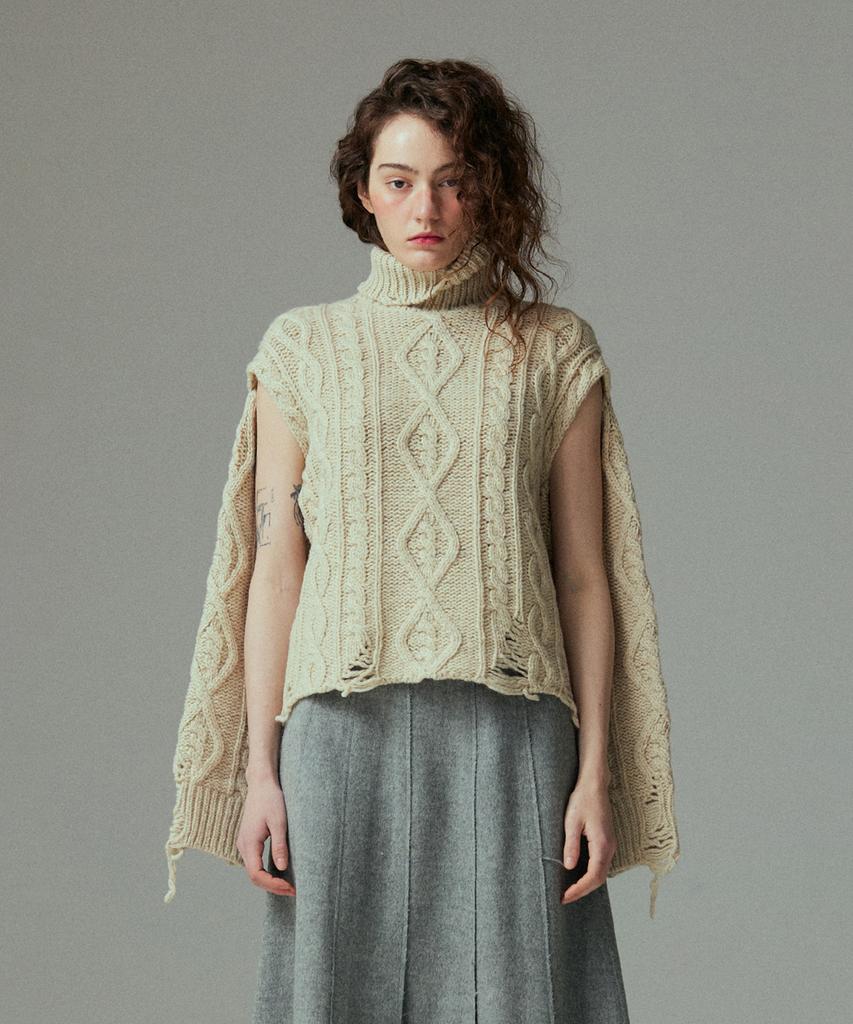 Meuameu Cable Destroyed Knit