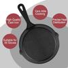 Cast Iron Skillet 6 Inch, Frying Pan with Drip-Spouts, Pre-seasoned Oven Safe Cookware, Camping Indoor and Outdoor Cooking