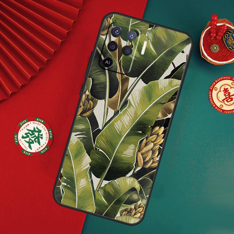 Tropical Leaf Pattern Case For Oppo A78 A98 A58 A38 A18 A54 A74 A94 A80 A60 A40 A96 A76 A16 A15 A17 A57 A5 A6 Pro