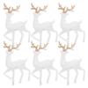 6Pcs Christmas Reindeer Statue Set Plastic Elk Home Decor Festive Desktop Table Centerpiece Holiday Party Scene Decoration