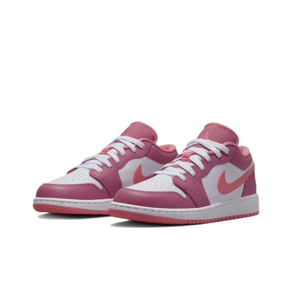 Air Jordan 1 Low GS Desert Berry Kids Sneakers Pink Coral-Chalk White 553560-616