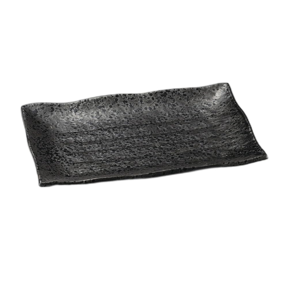 

Yuteki Tenmoku rectangular plate Serving plate 12.0 [37.5×26.5×3.8cm]