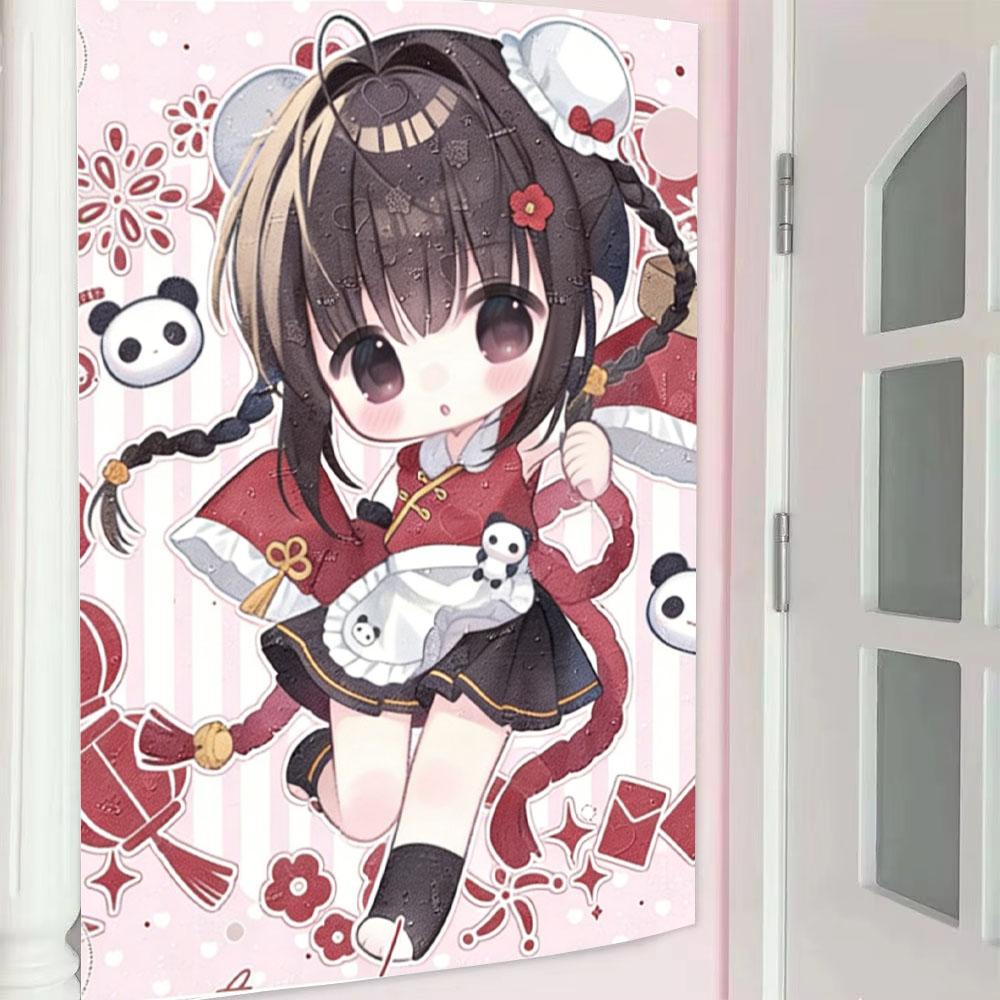 

Original Cute 2D Jirai Kei Girl Tapestry Wall Hanging Fabric Interior Decor Kawaii Room Aesthetic Background Cloth 74x94cm(29x37in)