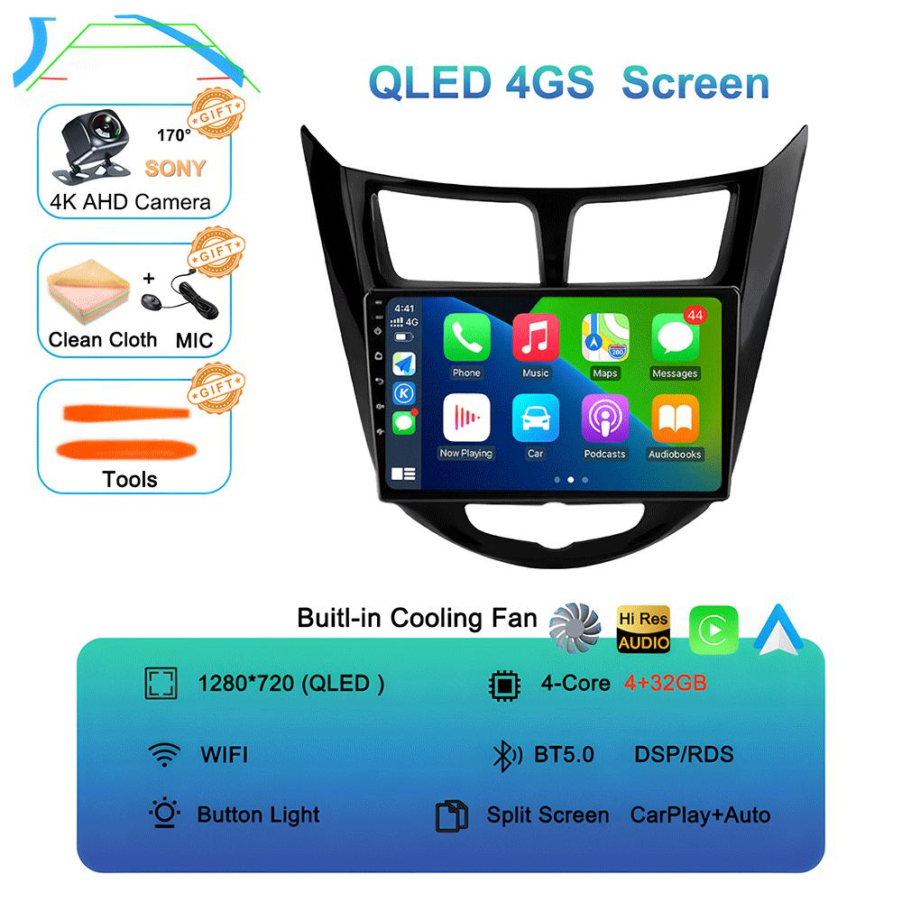 

Android 14 Автомобильное радио для Hyundai Solaris Verna Accent 1 2010 - 2016 Мультимедийный видеоплеер 2 Din DVD Головное устройство Carplay GPS FM