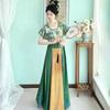 Chinese Tang Dynasty Style Hanfu Women's Tang Beizi Crew Neck Shirt Daily Waist-length One-piece Skirt