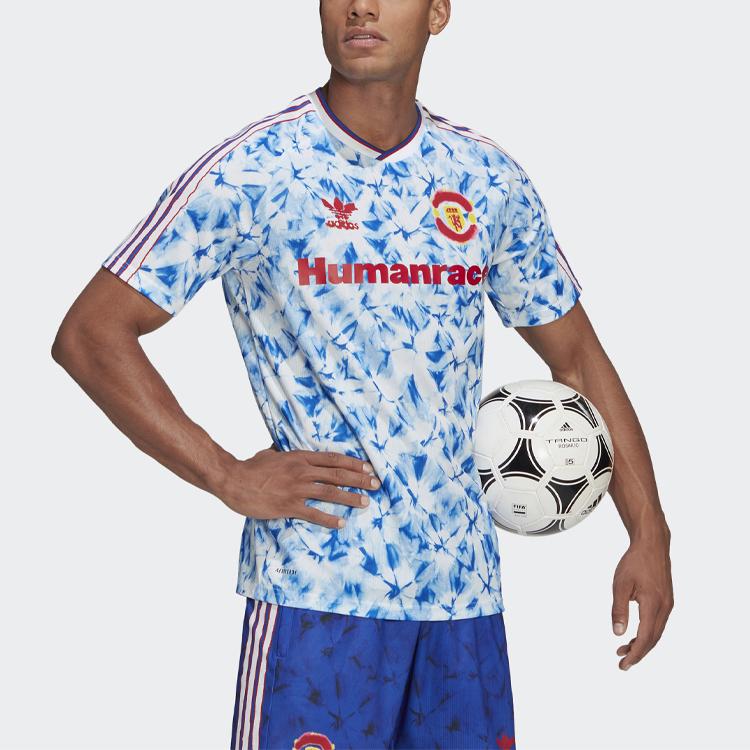 Adidas Human Race Manchester United Quick-Drying Jersey 20-21 Men Tops Blue GJ9084
