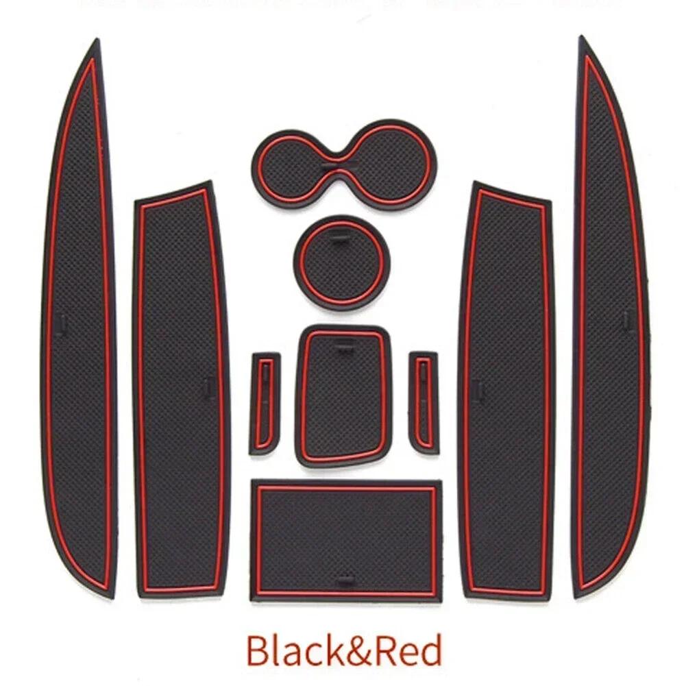 10 Pc / Set Anti-Slip Gate Slot Cup Mat Door Groove Non-Slip Pad Mats For  Clio 4 Car Accessories Door Groove Mats