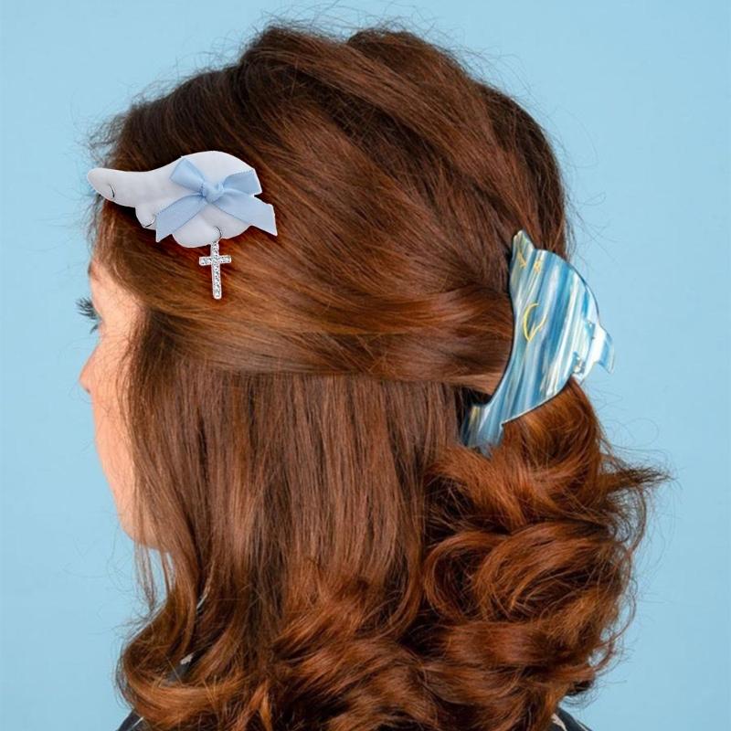 Angel Wing Hair Clip For Womens Girls Plush Hairpins Non Slip Barrettes Headwear
