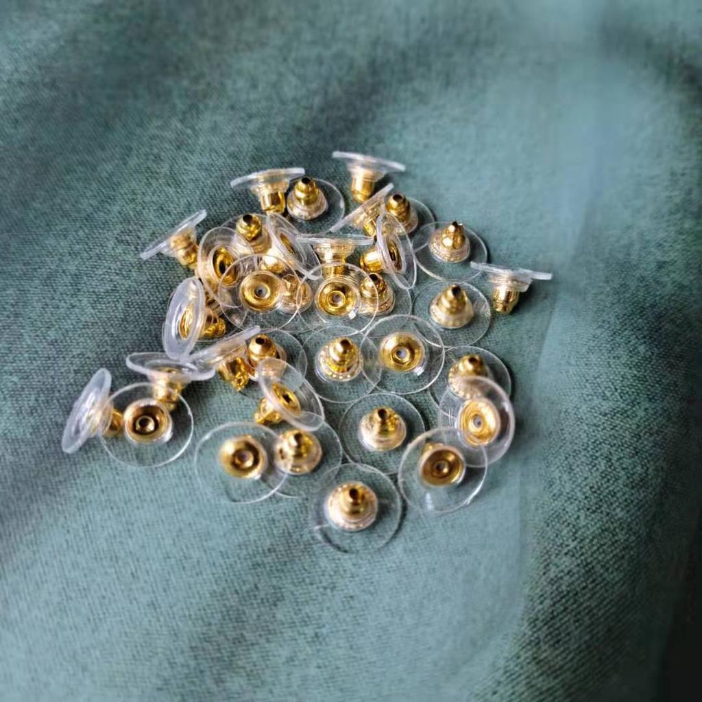 appr. 100pcs/pck Alloy Earring Backs Stoppers Earnuts Earring Plugs Gold Findings Jewelry DIY Accessories