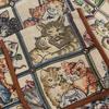 2026 Fall Winter Retro Cartoon Cat Jacquard Jacket Loose Fit Casual Outerwear Teens