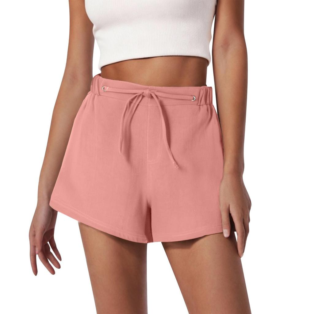 Casual Shorts For Women Summer Solid Color High Waisted Work Shorts With Pockets