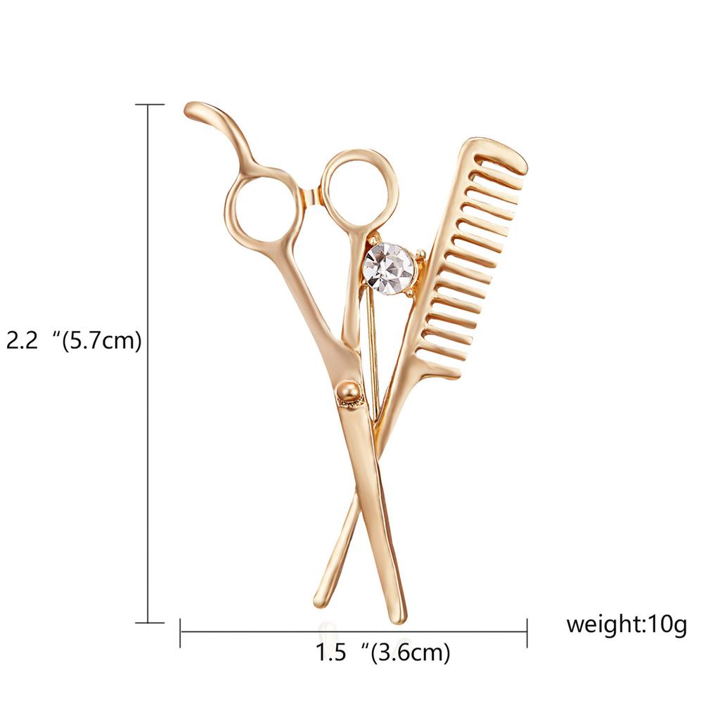 Rinhoo Cute Small Shovel Shaped Brooches For Women Creative Gold Color Rhinestone Shovel Lapel Pins Metal Button Badge Jewelry