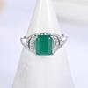 925 Sterling Silber Ring mit 2,5 Karat grünem Achat Natursteinen Feiner Schmuck für Frauen Ehefrau Tägliches Tragen Schönes Geschenk