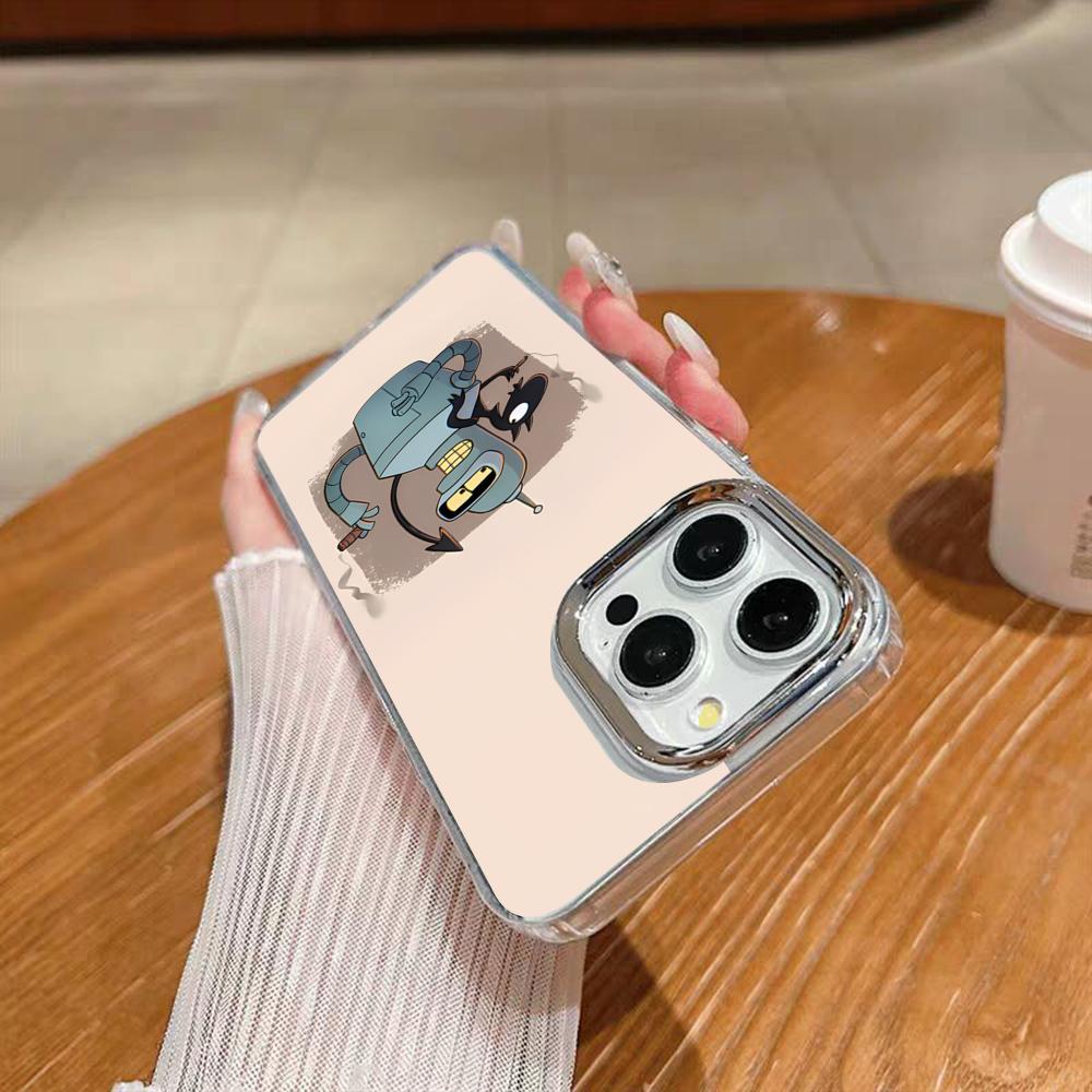 F-Futurama Anime B-Bender Phone Case For Iphone 17 16 15 14 13 12 11 Pro Max Xr Air Plus Silicone Cover Silver Hard Shell Cover